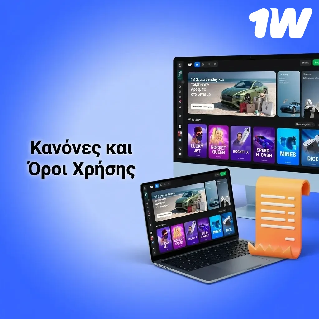 Κανόνες και όροι χρήσης πλατφόρμας 1w: ηλικιακό όριο, KYC, κανόνες μπόνους και απαγόρευση απάτης.