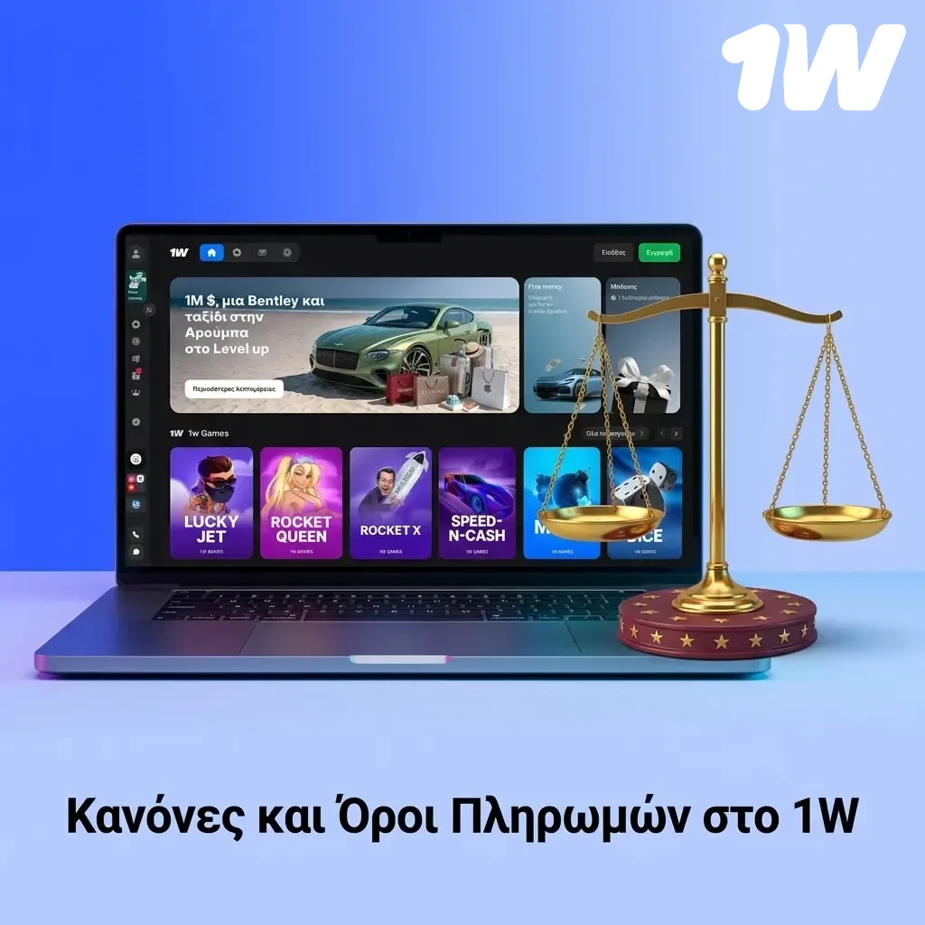 Κανόνες και όροι πληρωμών στο 1w: κατάθεση, ανάληψη, επαλήθευση και όρια ποσών.